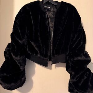 Fashion Nova Black Teddy Jacket